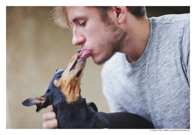 Emily is all kisses.